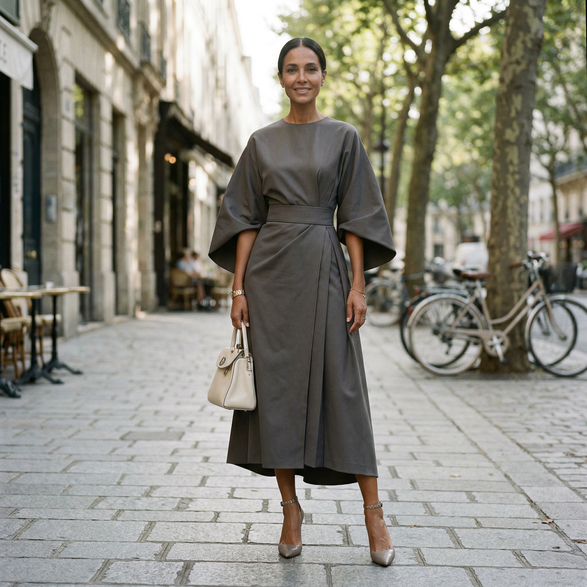 Elegant Summer Lantern Sleeve Dress for Wedding Guests and Formal Events