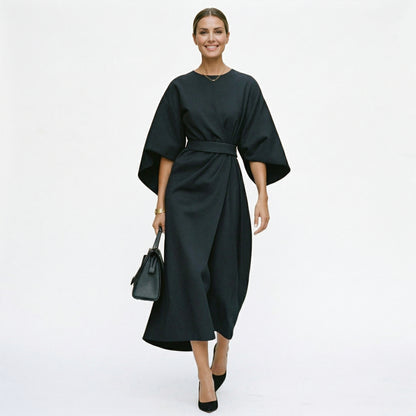 Elegant Summer Lantern Sleeve Dress for Wedding Guests and Formal Events