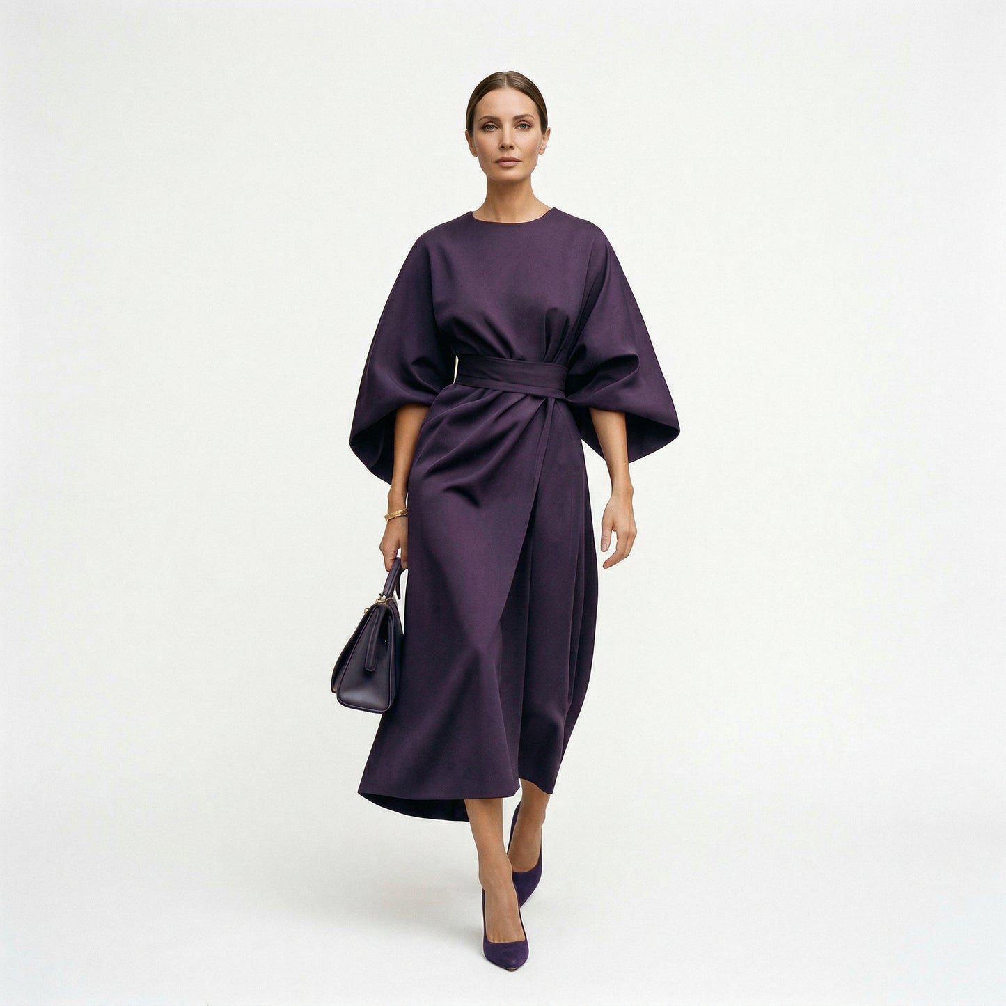 Elegant Summer Lantern Sleeve Dress for Wedding Guests and Formal Events