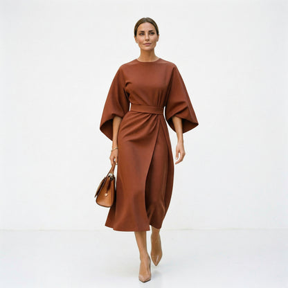Elegant Summer Lantern Sleeve Dress for Wedding Guests and Formal Events