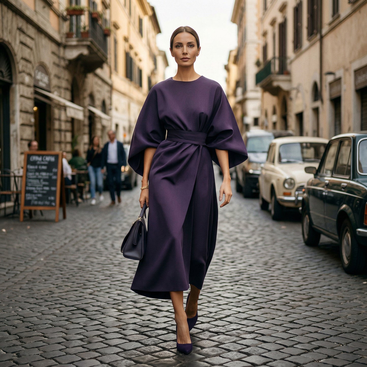 Elegant Summer Lantern Sleeve Dress for Wedding Guests and Formal Events