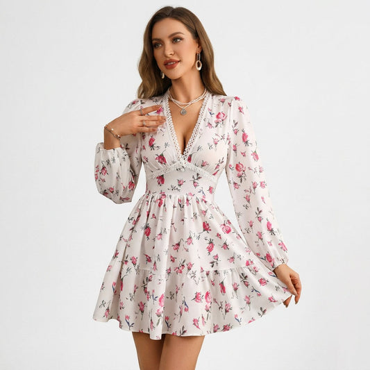 Elegant White Floral Mini Dress for Summer Weddings