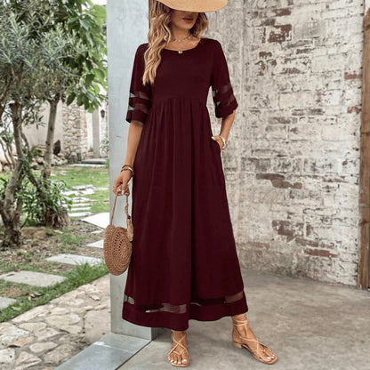 Elegant White Midi Dress for Women with Long Sleeves