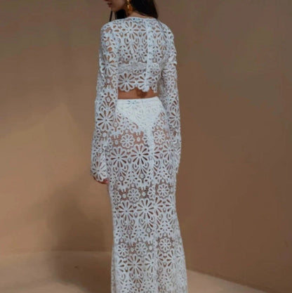 Elegant White Summer Dress Set