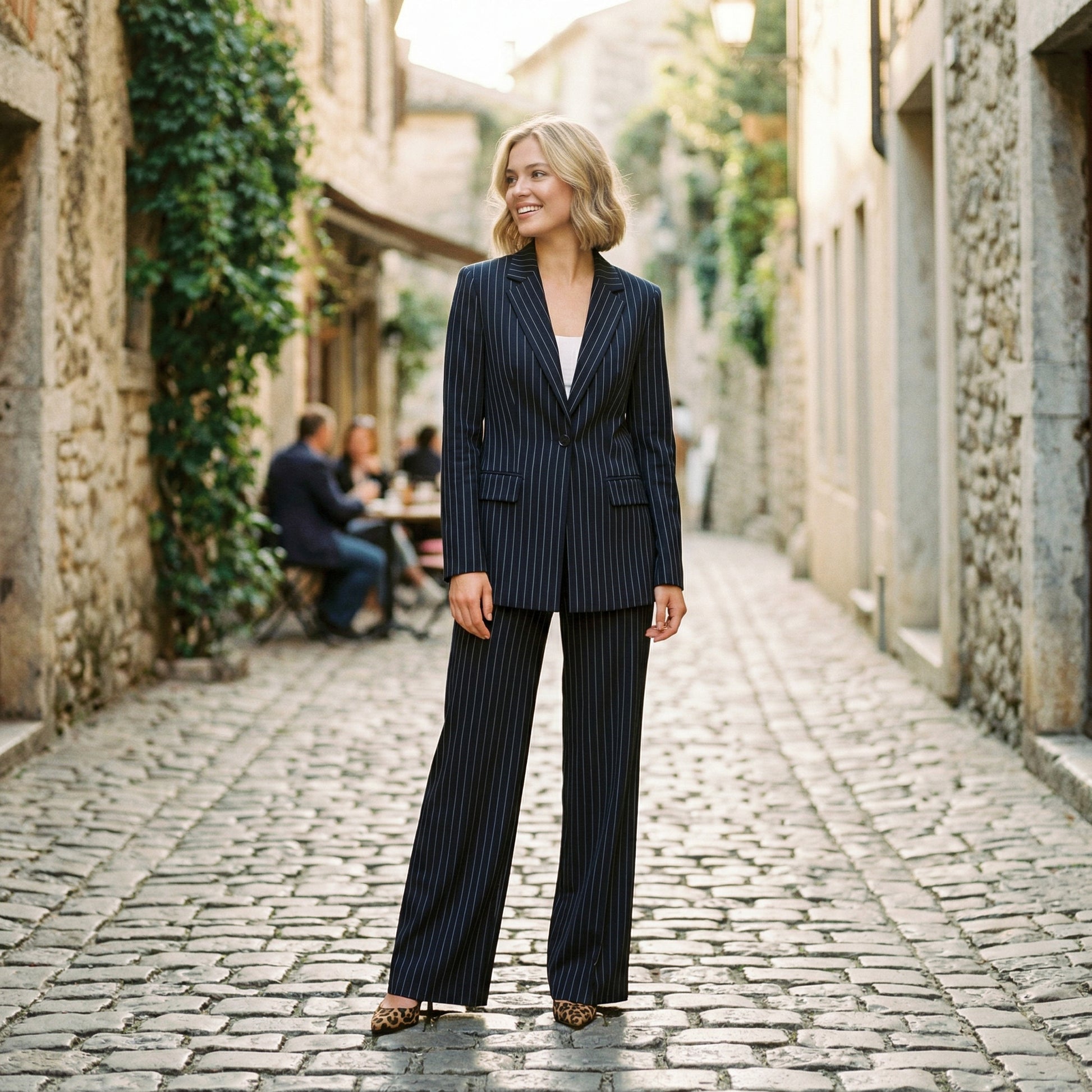 Elegant Women's Suit Set with Wide Legs
