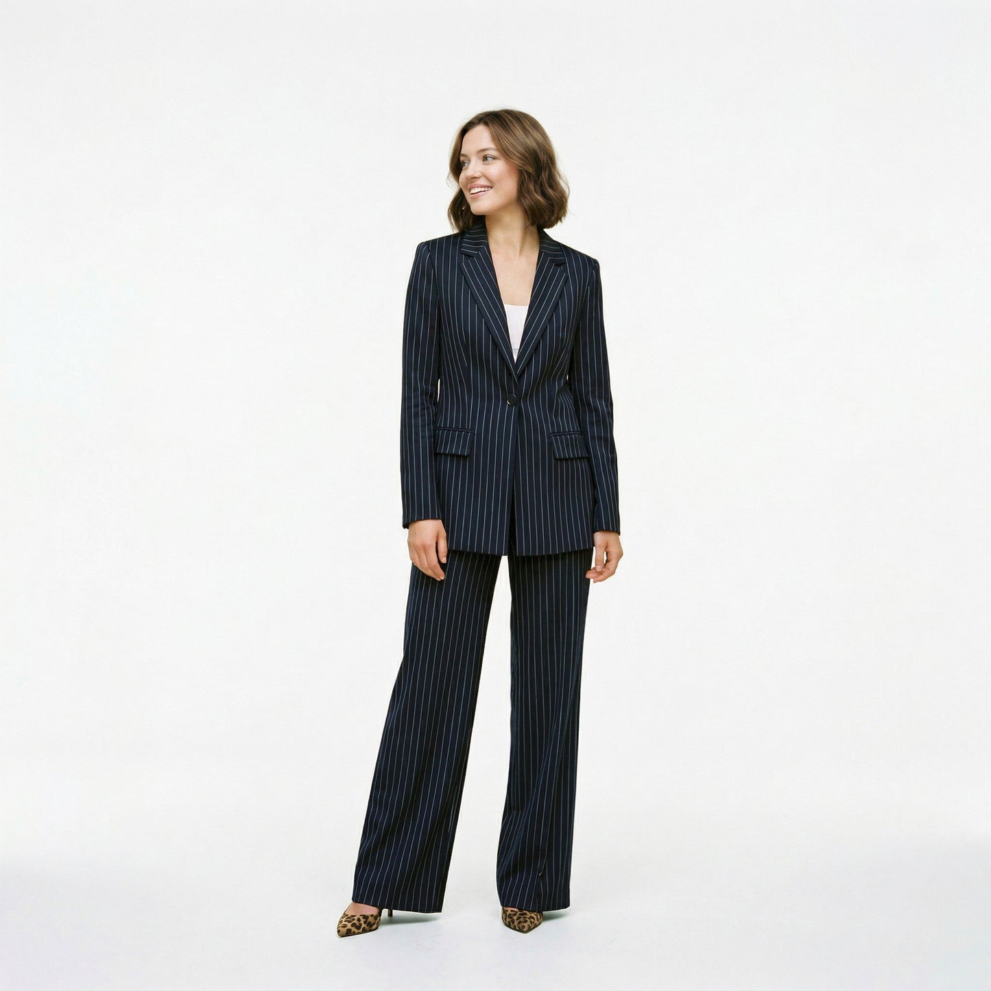Elegant Women's Suit Set with Wide Legs