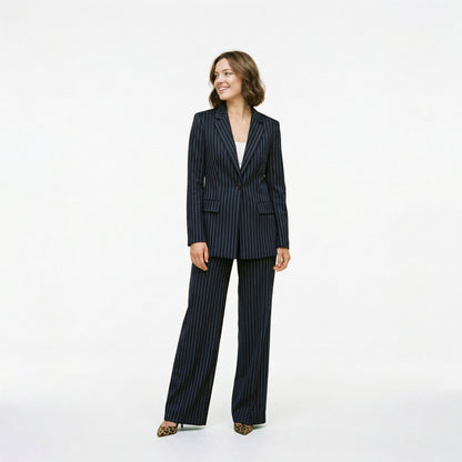 Elegant Women's Suit Set with Wide Legs