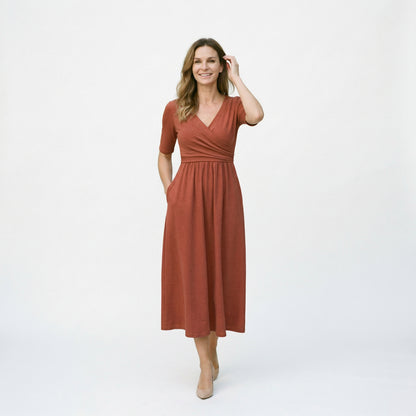 Elegant Wrap Front Summer Dress