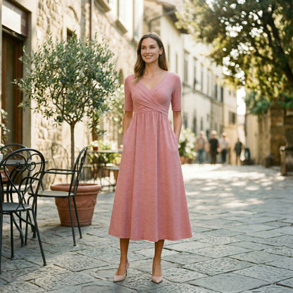 Elegant Wrap Front Summer Dress
