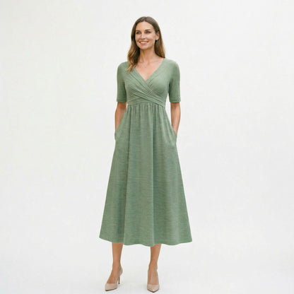 Elegant Wrap Front Summer Dress