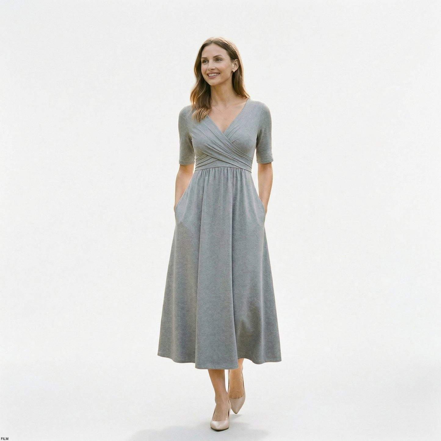 Elegant Wrap Front Summer Dress