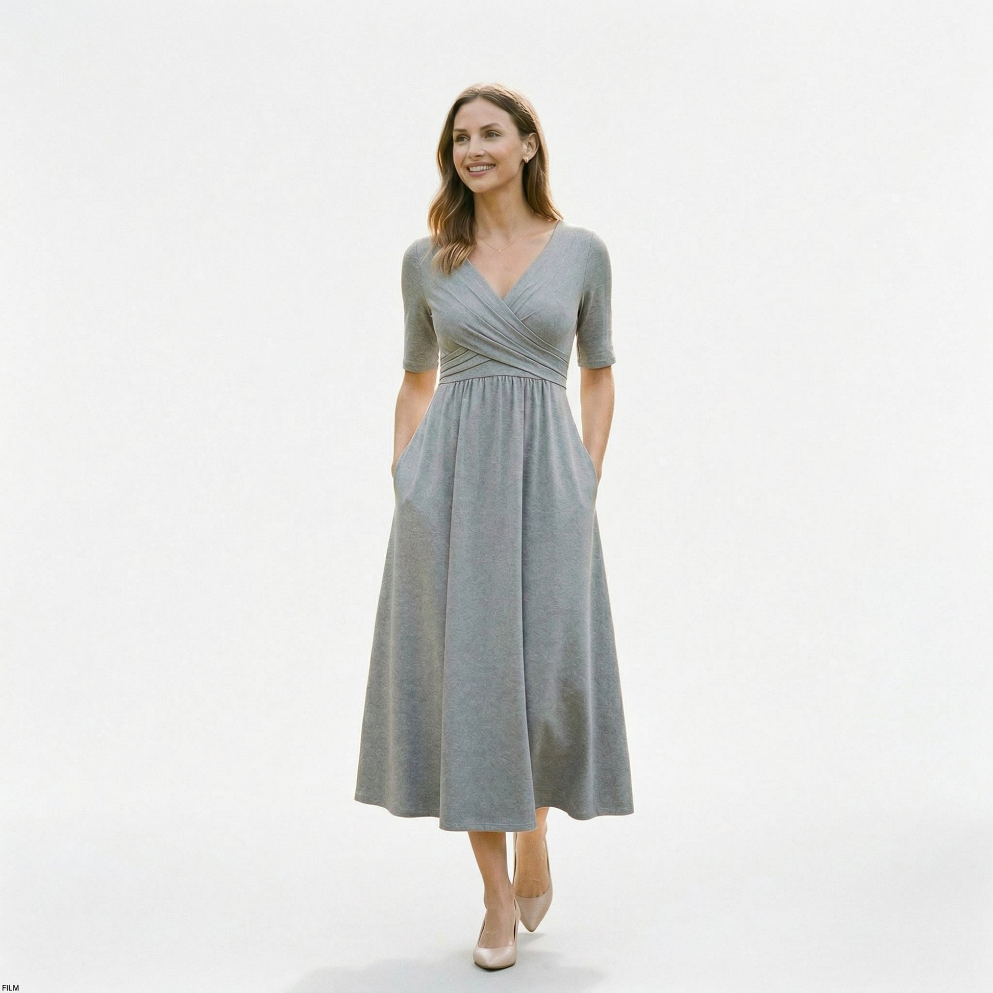 Elegant Wrap Front Summer Dress