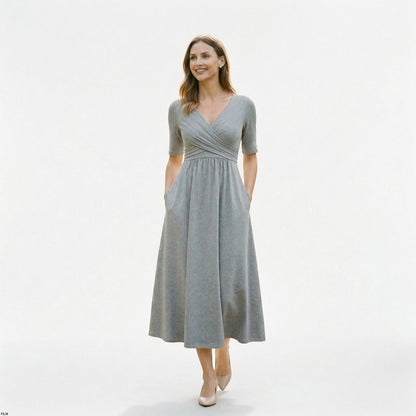 Elegant Wrap Front Summer Dress