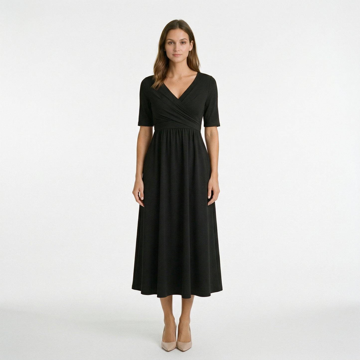 Elegant Wrap Front Summer Dress