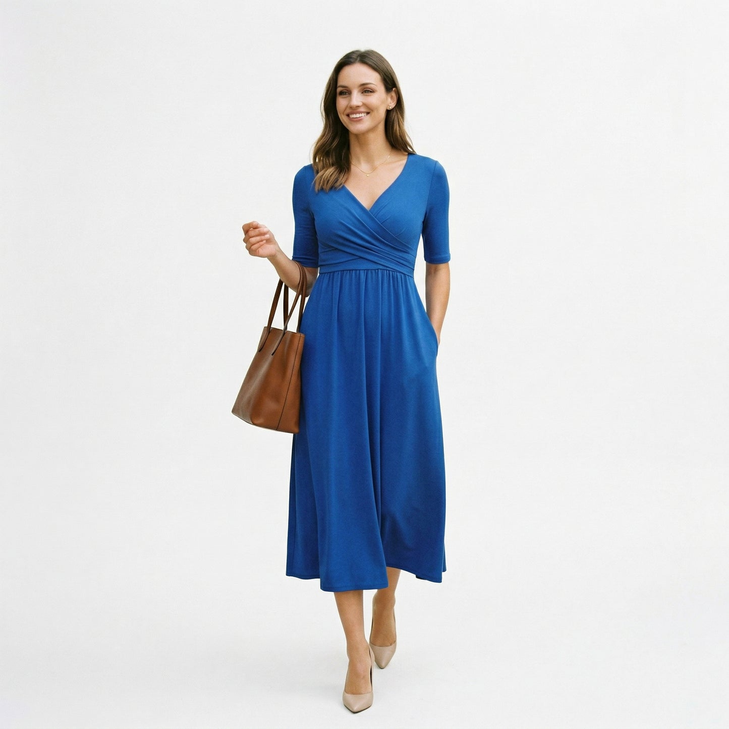 Elegant Wrap Front Summer Dress