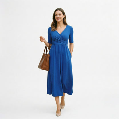 Elegant Wrap Front Summer Dress