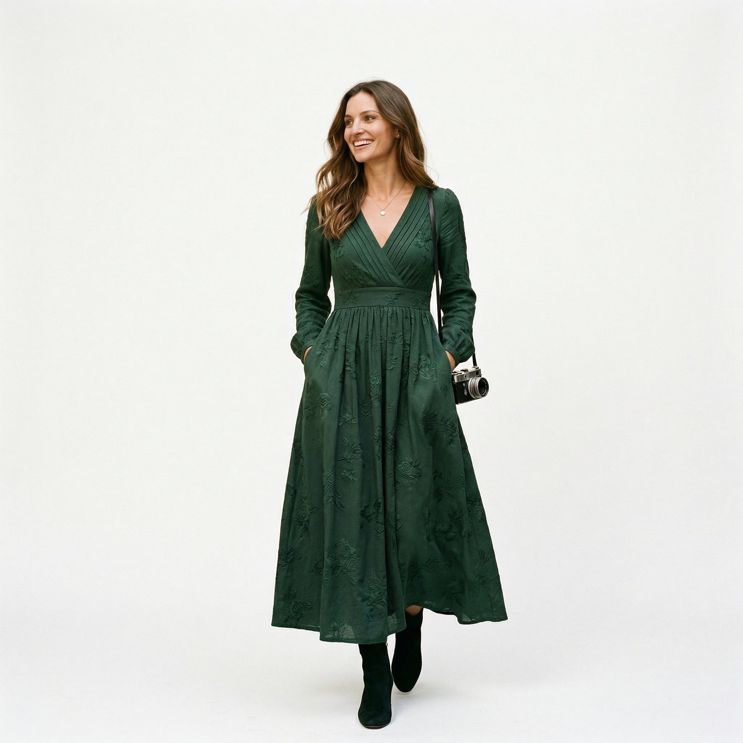 Elegant Wrap Front Summer Dress