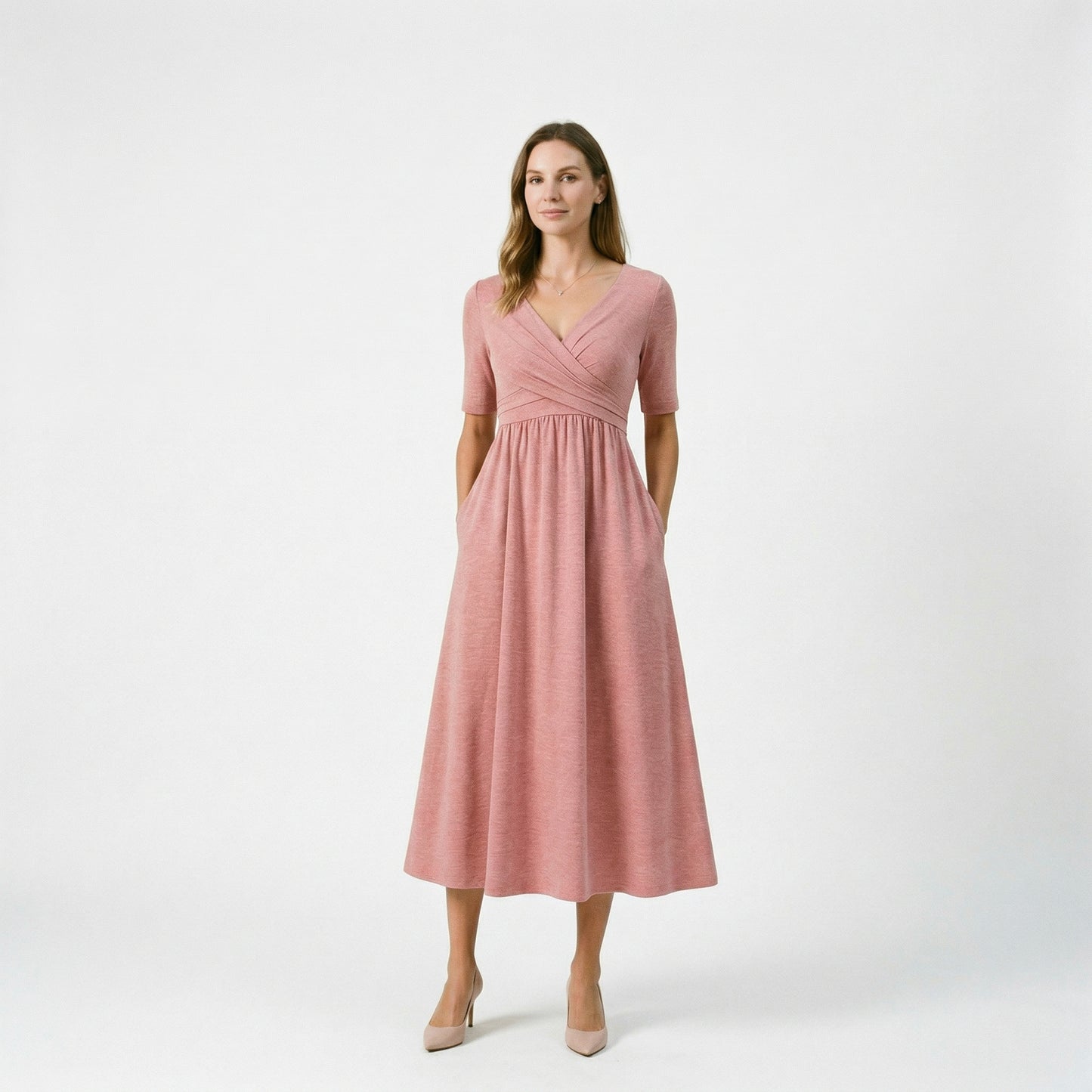 Elegant Wrap Front Summer Dress