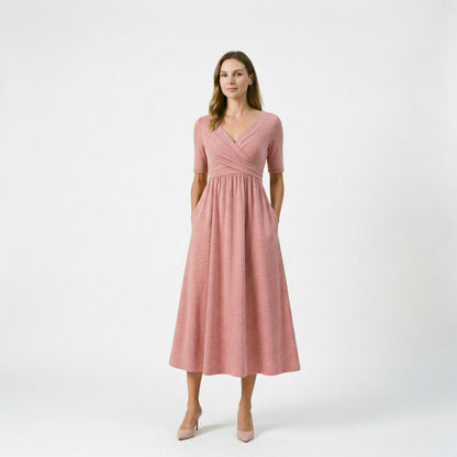 Elegant Wrap Front Summer Dress