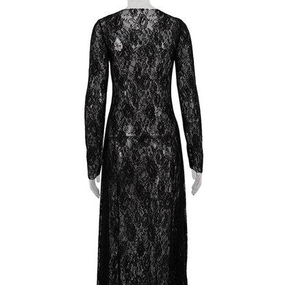 Elegant Black Lace Formal Dress 5