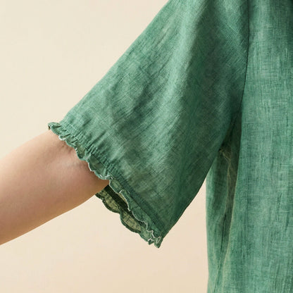 Elegant Cotton-Linen Womens Blouse for Summer 6