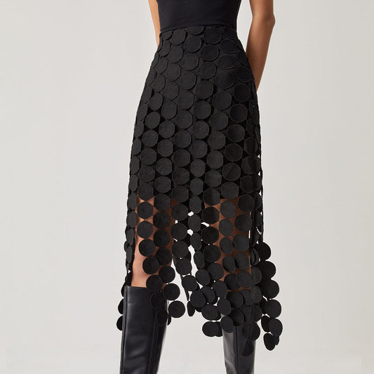 Elegant Double Layered Midi Skirt for Women 0