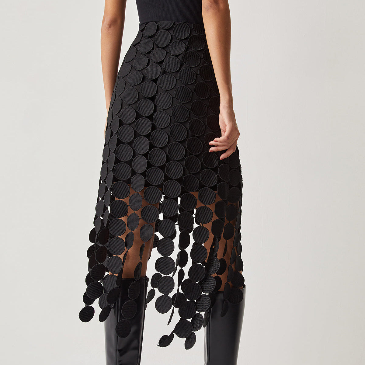Elegant Double Layered Midi Skirt for Women 2