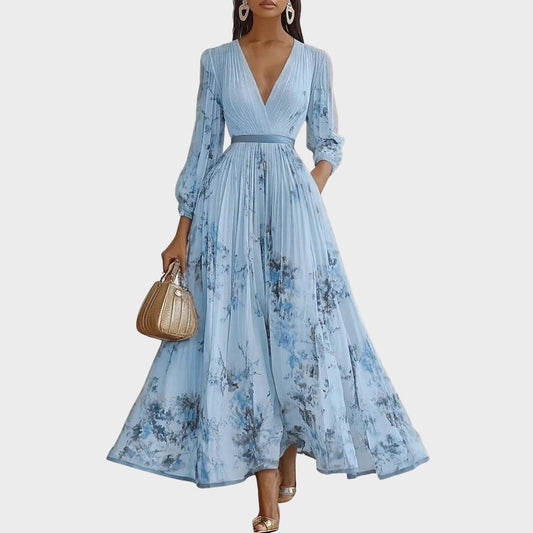 Elegant Floral Long Sleeve Maxi Dress for Women 3