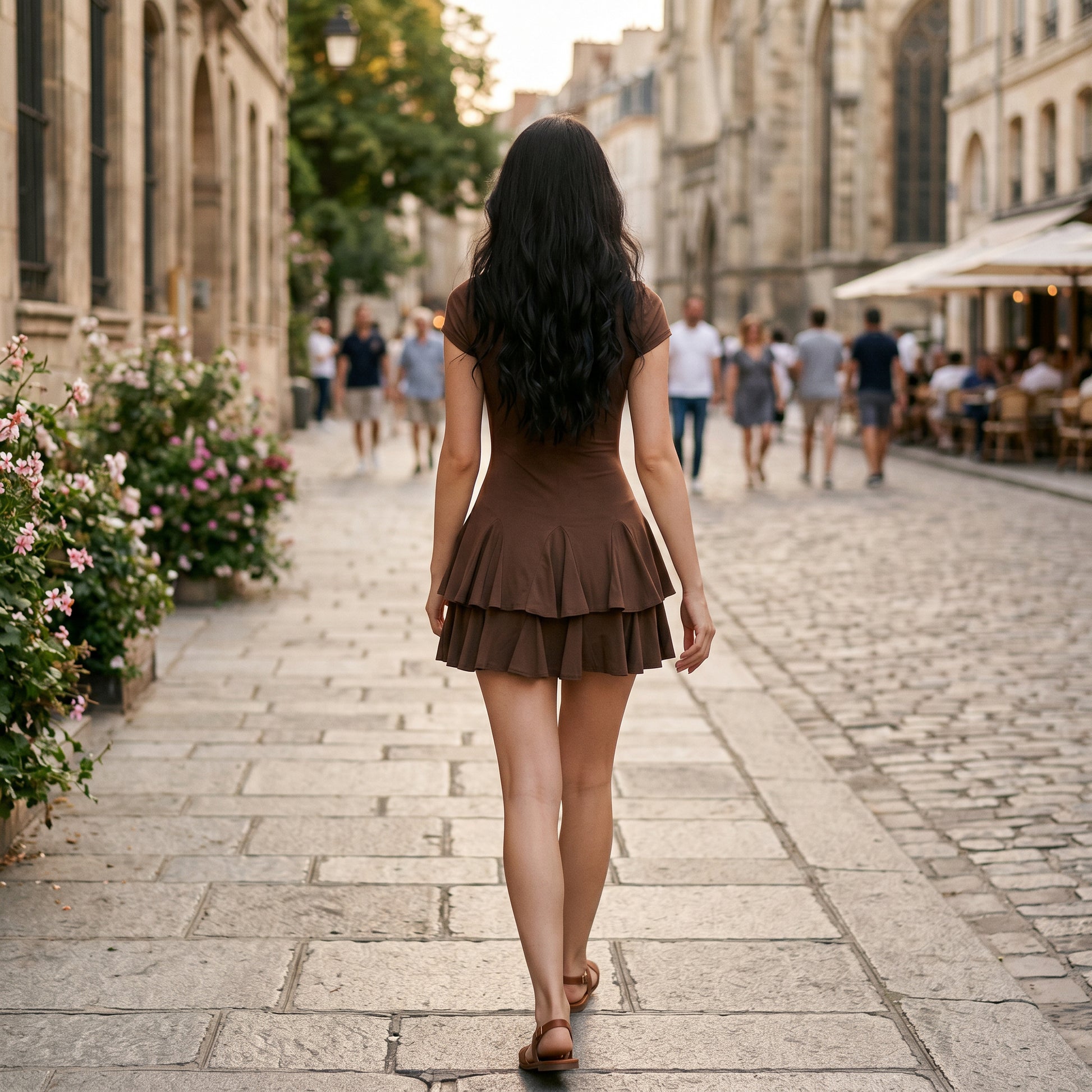 Elena - Elegant Summer Mini Dress with Peplum