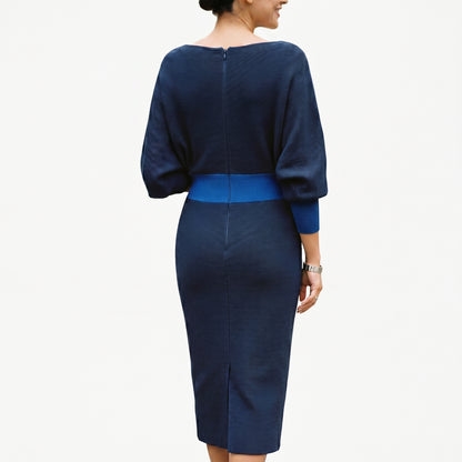 Elisabeth - Elegant White Long Sleeve Midi Dress
