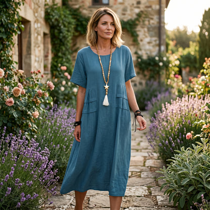 Eliza - Elegant Midi Dress for Women with Pockets DONE 05-10-2026