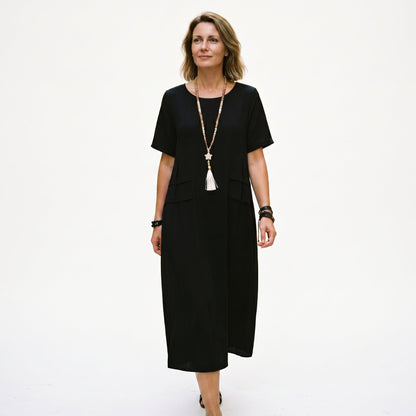 Eliza - Elegant Midi Dress for Women with Pockets DONE 05-10-2026