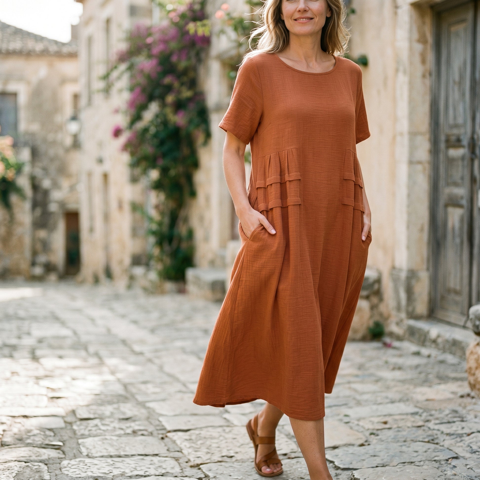 Eliza - Elegant Midi Dress for Women with Pockets DONE 05-10-2026