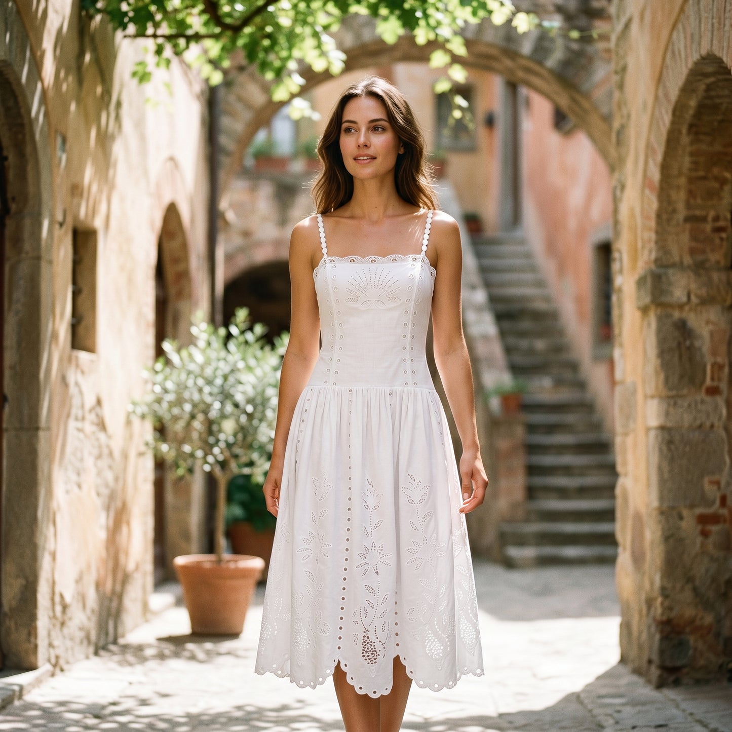Elizabeth - Elegant White Midi Dress for Women DONE 06-20-2026