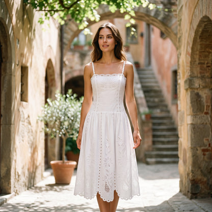 Elizabeth - Elegant White Midi Dress for Women DONE 06-20-2026