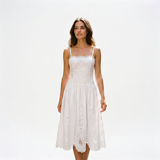 Elizabeth - Elegant White Midi Dress for Women DONE 06-20-2026