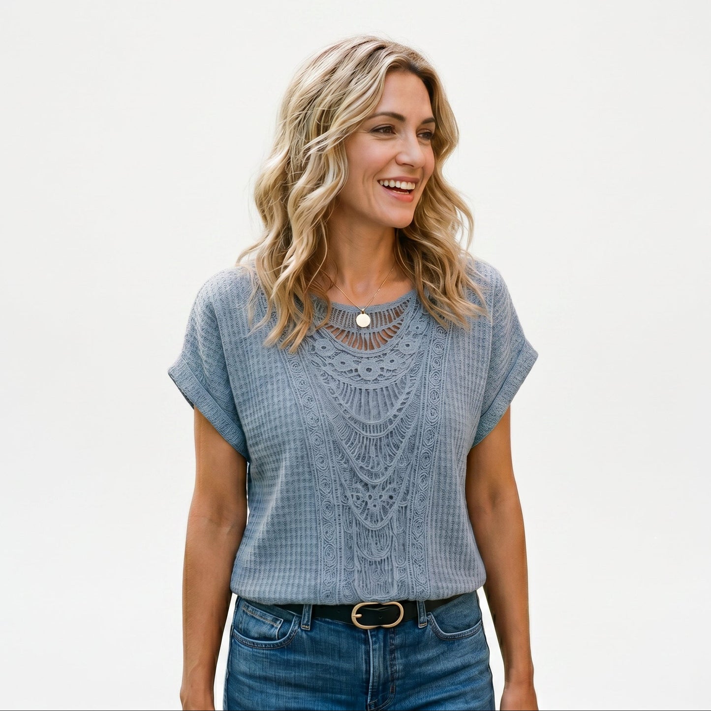 Ella | Elegant Relaxed Fit Women's Top with Lace Trim DONE 05-27-2026