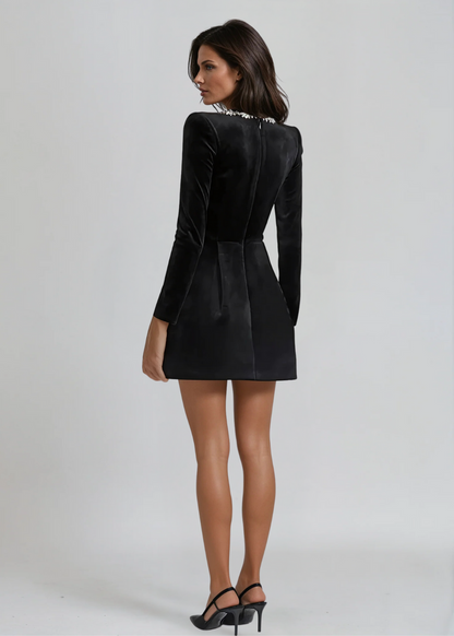 Ella | Elegant Velvet Mini Dress for Wedding Guests and Cocktail Parties 3