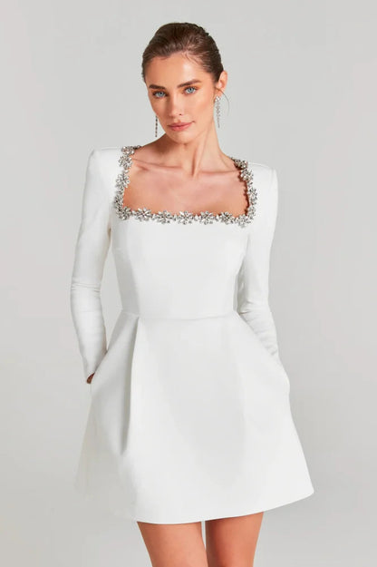 Ella | Elegant Velvet Mini Dress for Wedding Guests and Cocktail Parties 4