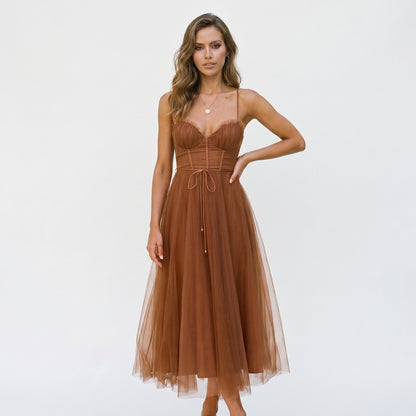 Emma | Elegant White Tulle Midi Dress for Women DONE 06-10-2026