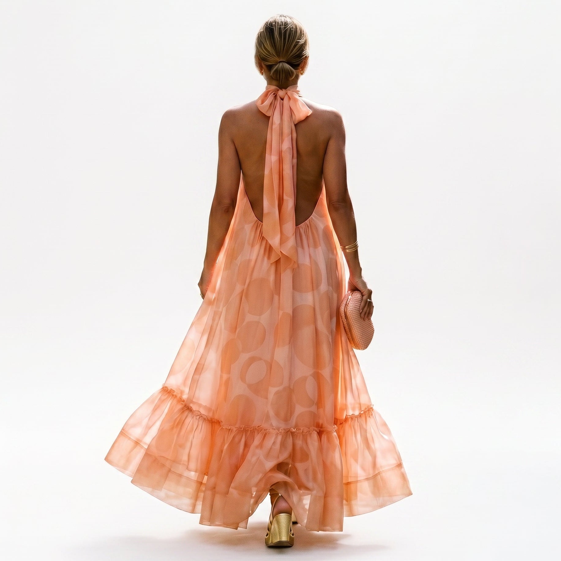 Evangeline - Elegant Halter Neck Maxi Dress DONE