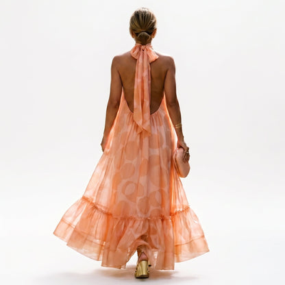 Evangeline - Elegant Halter Neck Maxi Dress DONE