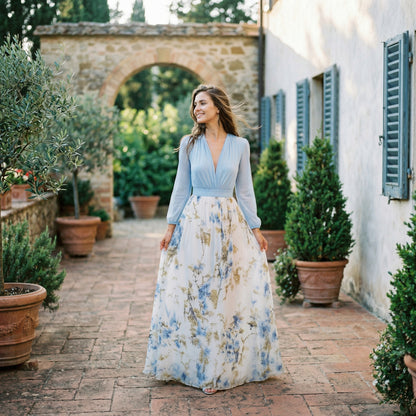 Floral Maxi Dress for Women - Elegant Long Dress in Plus Size Options