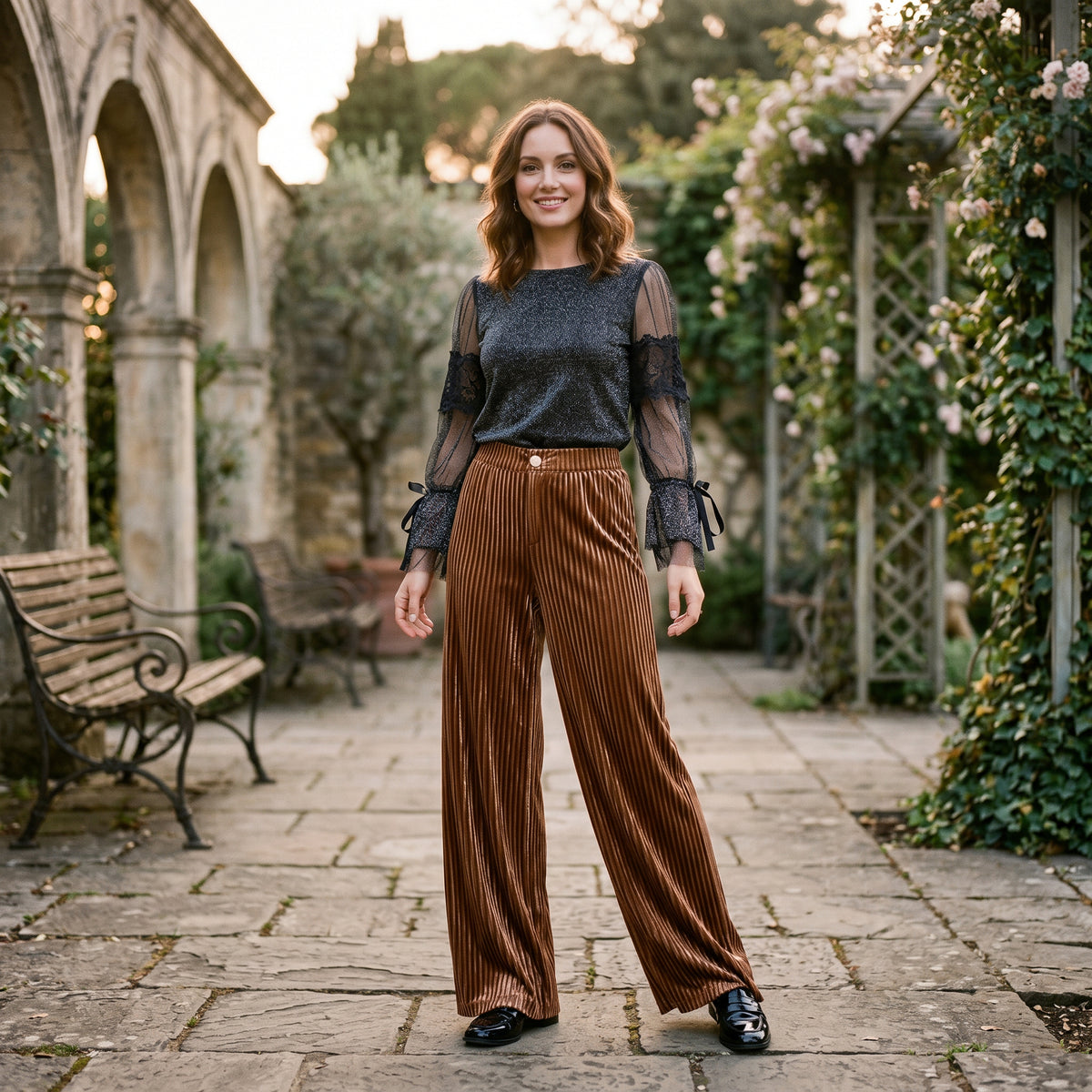 Freya - Elegant Flare Velvet Pants for Women DONE 06-08-2026