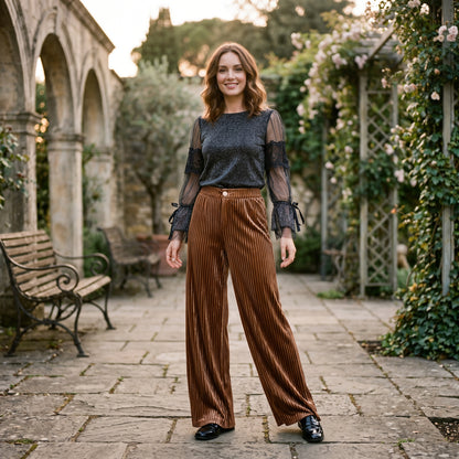 Freya - Elegant Flare Velvet Pants for Women DONE 06-08-2026