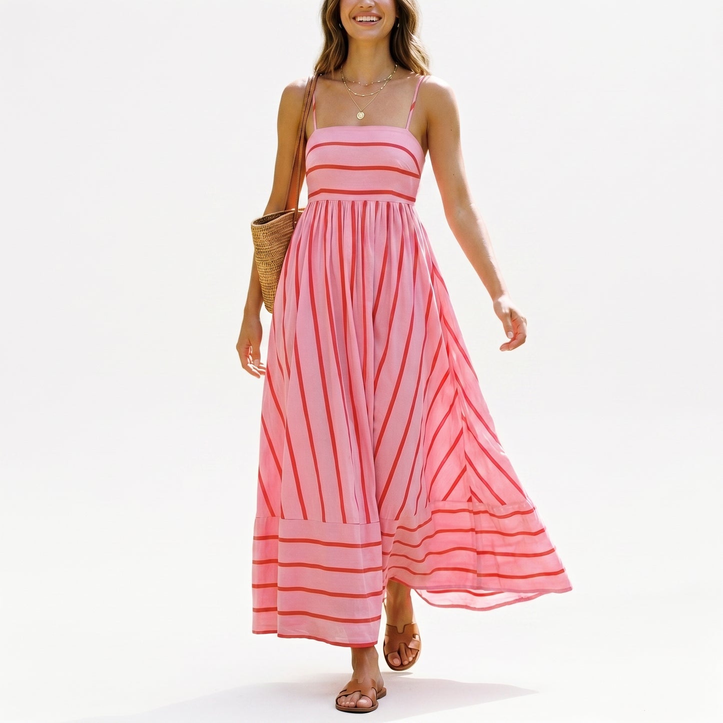 Frida - Stylish Striped Summer Maxi Dress