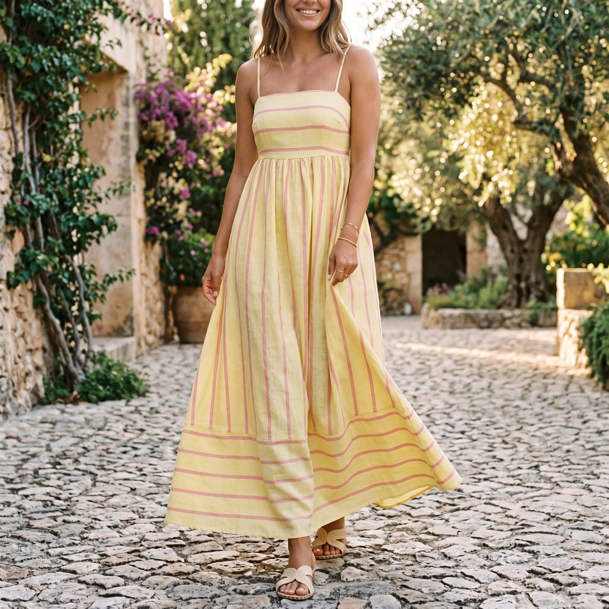 Frida - Stylish Striped Summer Maxi Dress