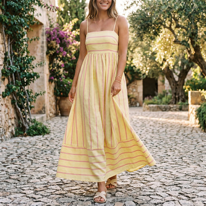 Frida - Stylish Striped Summer Maxi Dress