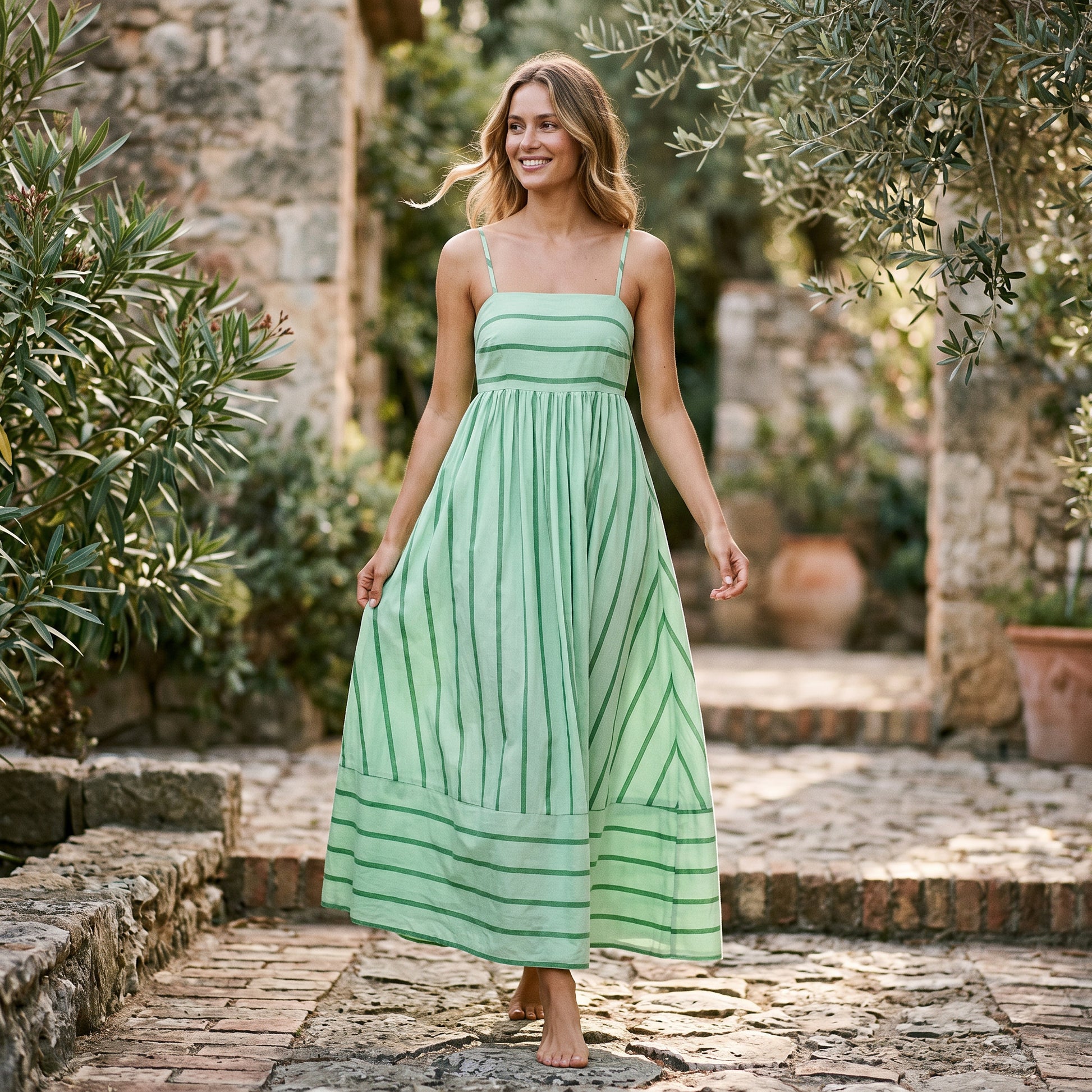 Frida - Stylish Striped Summer Maxi Dress