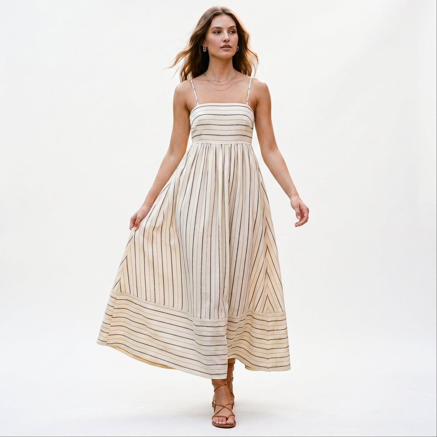 Frida - Stylish Striped Summer Maxi Dress
